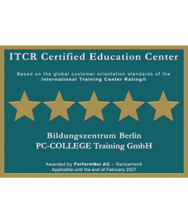 Logo Auszeichnung von ITCR für herausragende Qualität im Bereich IT-Kurse