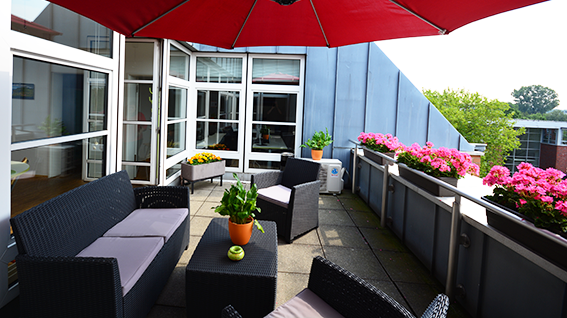Unsere Terrasse.